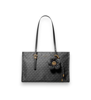 Bolsa tote Zadie média com estampa de logotipos preto