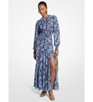 Vestido Smock Maxi azul