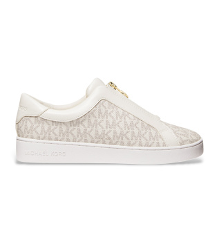Keaton beige logo zippered trainers