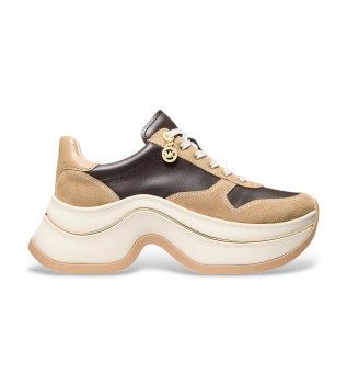 Pantoufles en cuir marron Arla