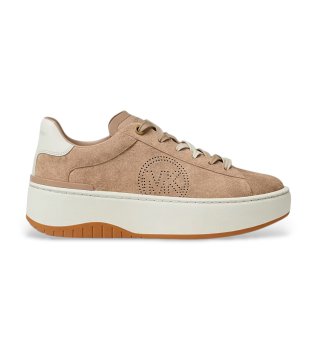 Sneaker Dottie in camoscio con plateau beige