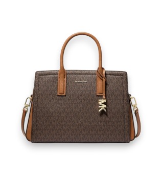Medium Laila-taske med brunt logo