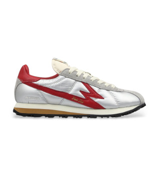 Graue Flash Leder Turnschuhe