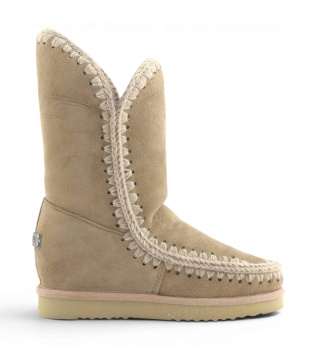 Leren Eskimo Inner Wedge Tall laarzen beige