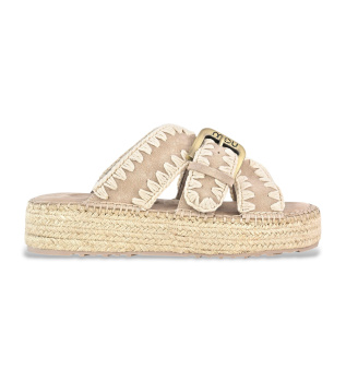 Sandalias de ante Jute beige