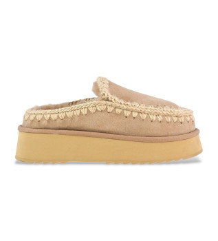 Sabot Eskimo Plateforme sabots en cuir beige