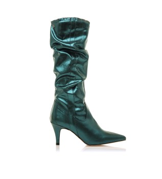 Chantal green boots -Height heel 8cm