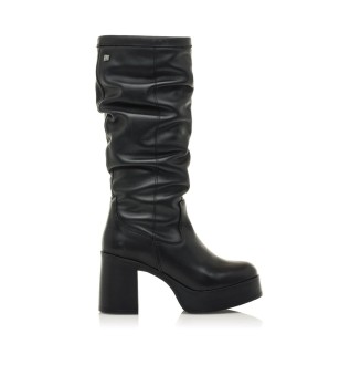 Stivaletto anni '60 in pelle nera - Altezza tacco n 8cm -