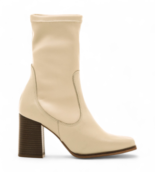 Bottines en cuir Porto beige