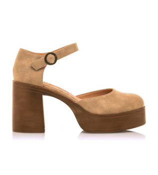 Sixties beige schoenen -Hakhoogte 8cm