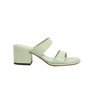 Sandalias de piel S3174 verde -Altura tacn 6cm-