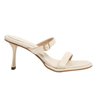 Sandlias em pele S3194 Nappa creme -Altura do salto: 8cm