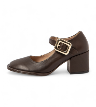 Chaussures en cuir marron S3373