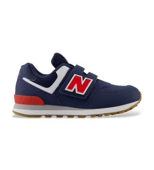 574 Sneakers blu navy con chiusura a strappo