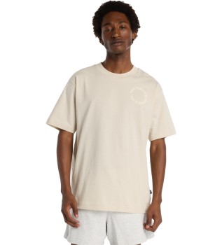 T-shirt med cirkulr logotyp beige