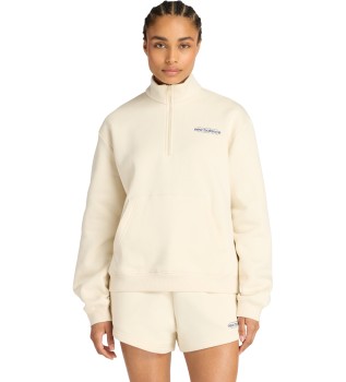 Sudadera Reimagined Fleece Half Zip beige