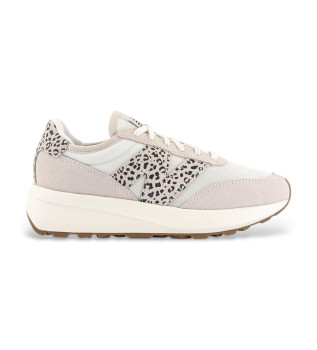 Sneakers i lder 370 beige