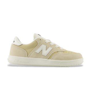 T500 Lace beige leather trainers