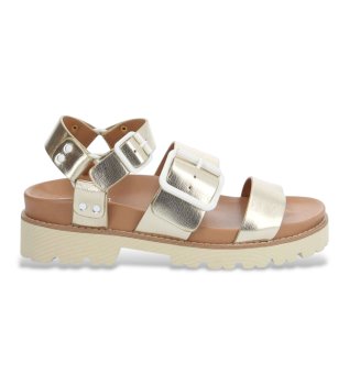 Sandali con design dorato