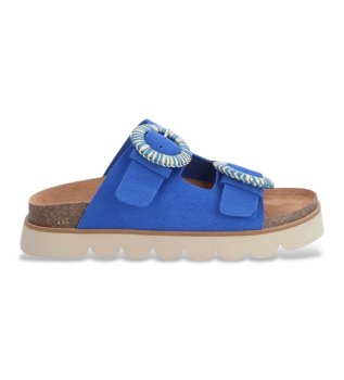 Sandali Sandy Slap in pelle blu