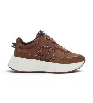 Baskets en cuir Carter Jogger Glitter marron
