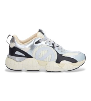 Sneakers Krazee Runner in pelle argentata