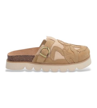 Sabots en cuir � empi�cements marron