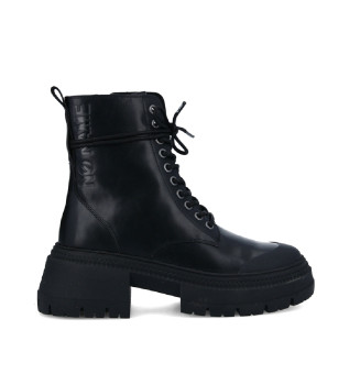 【ギフ_包装】 NAME NO Bottines caoutchouc effet à noir cuir en Gravity 靴