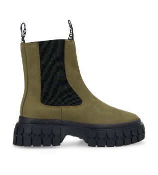 NO NAME Bottines Gravity en cuir noir à effet caoutchouc
