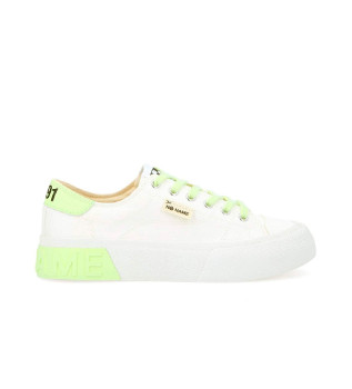 Recycled cotton canvas trainers Reset Sneaker white, green