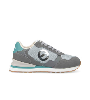 Tova Runner Turnschuhe aus Leder und Canvas mit leichter grauer Sohle