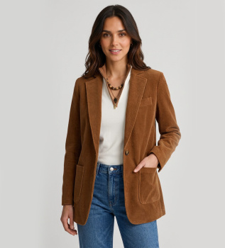Braune Candore Samt-Strickjacke