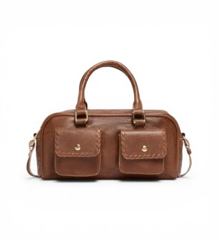 Saco de couro Bowler castanho