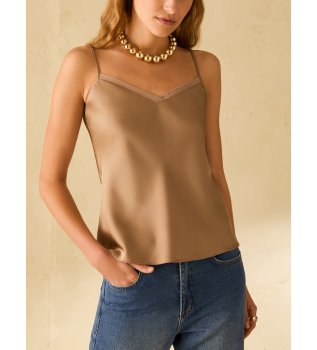 Top-Bluse aus beigem Pbpstilla-Stoff