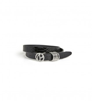 Cinto de couro Athena Snake preto