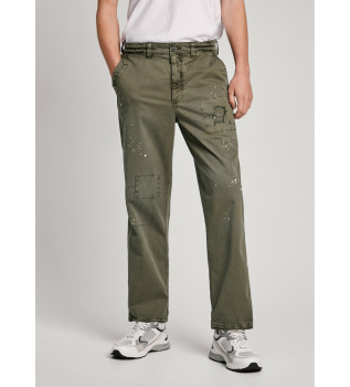 Pantalon Relaxed Distressed vert