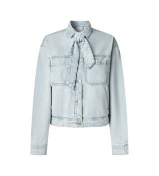 Giacca con sciarpa blu