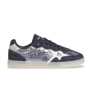 Sneakers in pelle con glitter neri