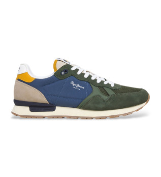 Chaussures en cuir Brit Camp bleu, vert