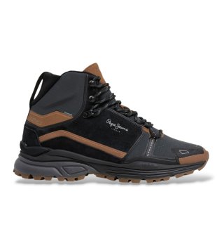Black Darren Force leather ankle boots