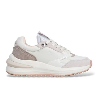 Skórzane sneakersy Winslow Snake złamana biel