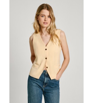 Gilet avec fermeture  bouton jaune