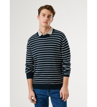 Andre Stripe marinebl trje