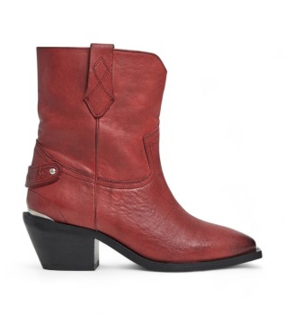 Bottes en cuir rouge April Rock
