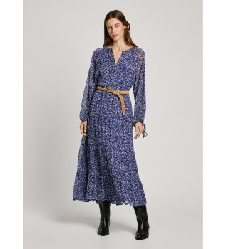 Vestido comprido Ariana azul