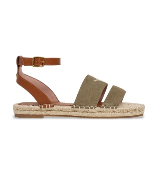 Sandalias de Piel Auri Street verde caqui