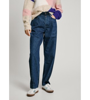 Jeans Barrel Uhw Mix azul