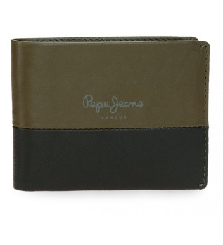 Doppelte Ledergeldbrse Khaki grn