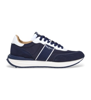 Buster Club navy leather trainers