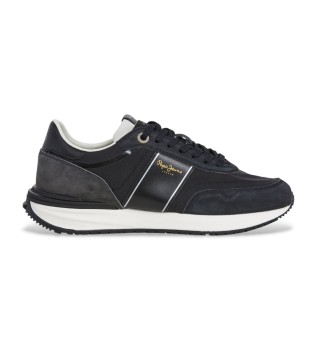 Sapatos de couro Buster série preta